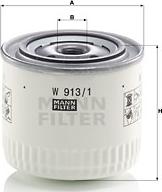Mann-Filter W 913/1 - Oil Filter autospares.lv