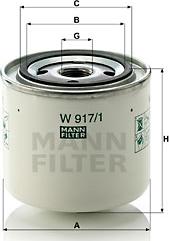 Mann-Filter W 917/1 - Oil Filter autospares.lv