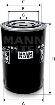 Mann-Filter W 934 - Oil Filter autospares.lv