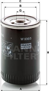 Mann-Filter W 936/5 - Oil Filter autospares.lv