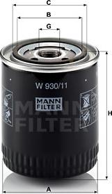 Mann-Filter W 930/11 - Oil Filter autospares.lv
