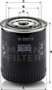 Mann-Filter W 930/12 - Oil Filter autospares.lv