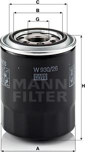 Mann-Filter W 930/26 - Oil Filter autospares.lv