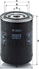 Mann-Filter W 933/1 - Oil Filter autospares.lv