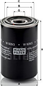 Mann-Filter W 929/3 - Oil Filter autospares.lv