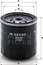 Mann-Filter W 920/82 - Oil Filter autospares.lv
