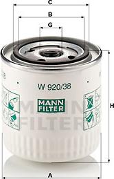 Mann-Filter W 920/38 - Oil Filter autospares.lv