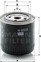 Mann-Filter W 920/23 - Oil Filter autospares.lv