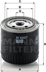 Mann-Filter W 920/7 - Oil Filter autospares.lv