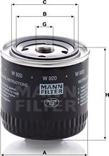 Mann-Filter W 920 - Oil Filter autospares.lv