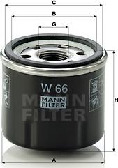 Mann-Filter W 66 - Oil Filter autospares.lv