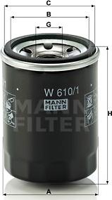 Mann-Filter W 610/1 - Oil Filter autospares.lv