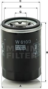 Mann-Filter W 610/3 - Oil Filter autospares.lv