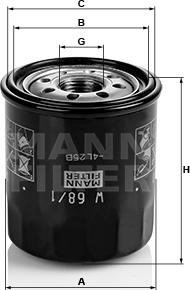 Mann-Filter W 68/1 - Oil Filter autospares.lv