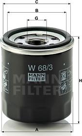 Mann-Filter W 68/3 - Oil Filter autospares.lv