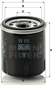 Mann-Filter W 68 - Oil Filter autospares.lv