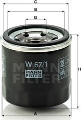 Mann-Filter W 67/1 - Oil Filter autospares.lv