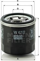 Mann-Filter W 67/2 - Oil Filter autospares.lv