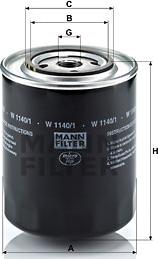 Mann-Filter W 1140/1 - Oil Filter autospares.lv