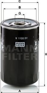 Mann-Filter W 1150/91 - Filter, operating hydraulics autospares.lv