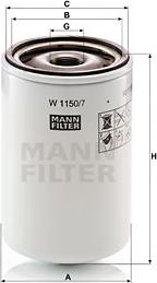 Mann-Filter W 1150/7 - Oil Filter autospares.lv