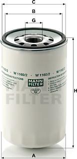 Mann-Filter W 1160/2 - Oil Filter autospares.lv