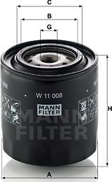 Mann-Filter W 11 008 - Oil Filter autospares.lv