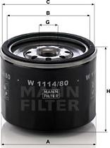 Mann-Filter W 1114/80 - Oil Filter autospares.lv