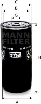 Mann-Filter W 11 102/18 - Oil Filter autospares.lv