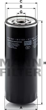 Mann-Filter W 11 102/1 - Oil Filter autospares.lv