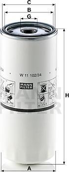 Mann-Filter W 11 102/34 - Oil Filter autospares.lv