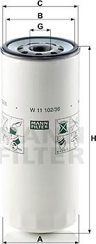 Mann-Filter W 11 102/36 - Oil Filter autospares.lv