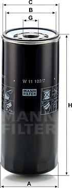Mann-Filter W 11 102/7 - Oil Filter autospares.lv