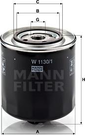 Mann-Filter W 1130/1 - Oil Filter autospares.lv