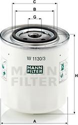 Mann-Filter W 1130/3 - Oil Filter autospares.lv