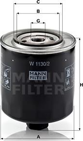 Mann-Filter W 1130/2 - Oil Filter autospares.lv