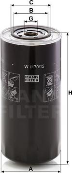 Mann-Filter W 1170/15 - Oil Filter autospares.lv