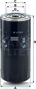 Mann-Filter W 1170 - Oil Filter autospares.lv