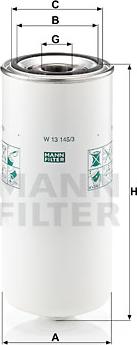 Mann-Filter W 13 145/3 - Oil Filter autospares.lv