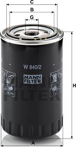 Mann-Filter W 840/2 - Oil Filter autospares.lv