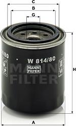 Mann-Filter W 814/80 - Oil Filter autospares.lv