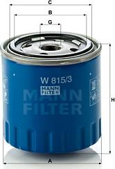 Mann-Filter W 815/3 - Oil Filter autospares.lv