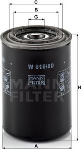 Mann-Filter W 816/80 - Oil Filter autospares.lv