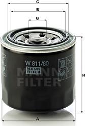 Mann-Filter W 811/80 - Oil Filter autospares.lv