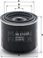 Mann-Filter W 811/83 - Oil Filter autospares.lv