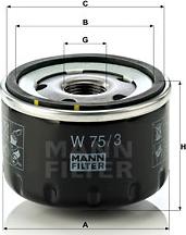 Mann-Filter W 75/3 - Oil Filter autospares.lv