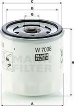 Mann-Filter W 7008 - Oil Filter autospares.lv