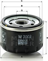 Mann-Filter W 7003 - Oil Filter autospares.lv