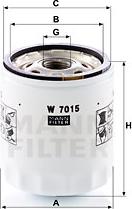 Mann-Filter W 7015 - Oil Filter autospares.lv