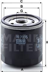 Mann-Filter W 7035 - Oil Filter autospares.lv